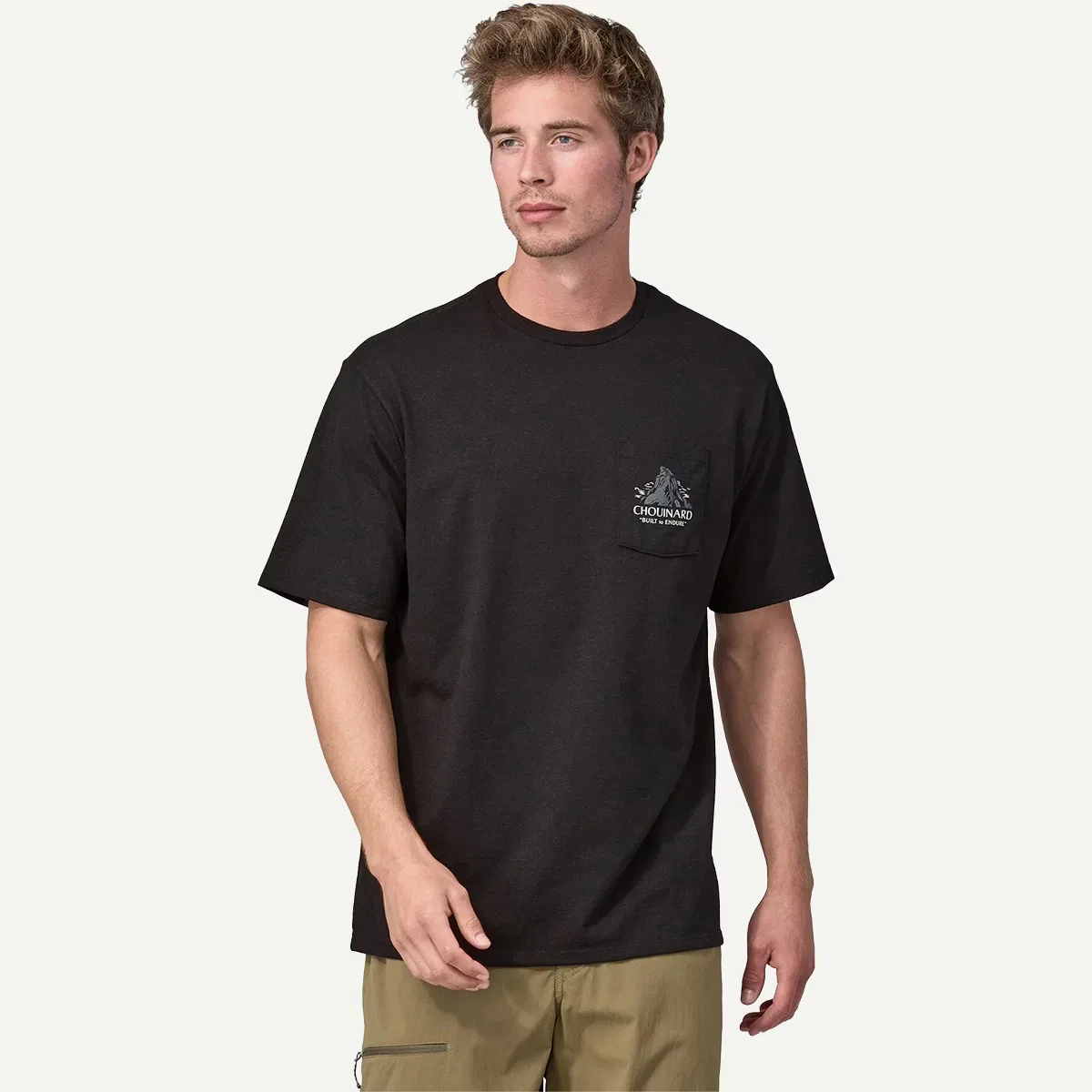 Мужская футболка с принтом Chouinard Crest Pocket Responsibili-Tee Patagonia, Ink Black — фото 3