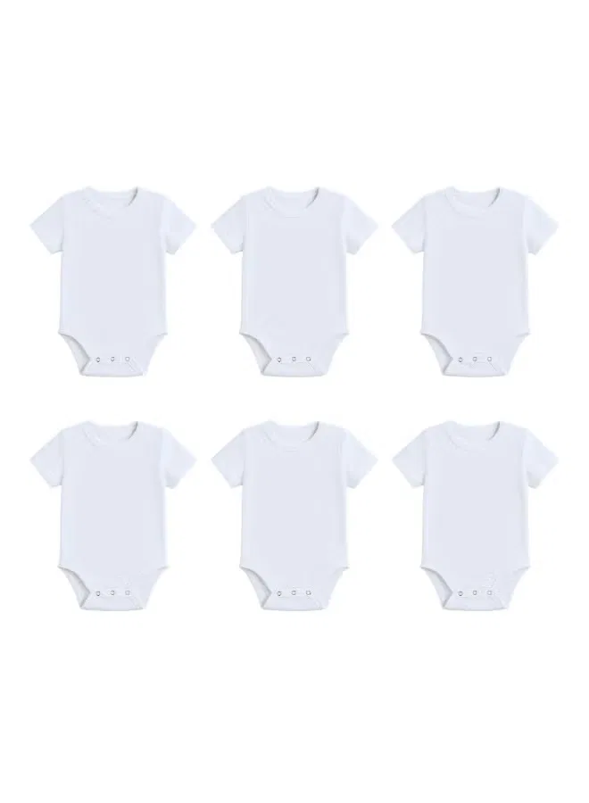 Боди-комбинезон с коротким рукавом, комплект из 6 штук, Printshop4Me, белый