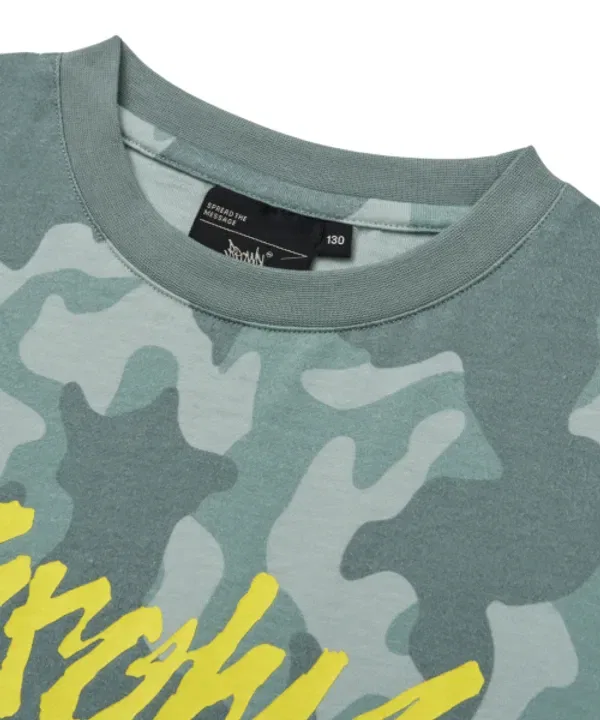 Футболка с камуфляжным принтом Kids camo tag tee, Brownbreath Kids, мята — фото 4