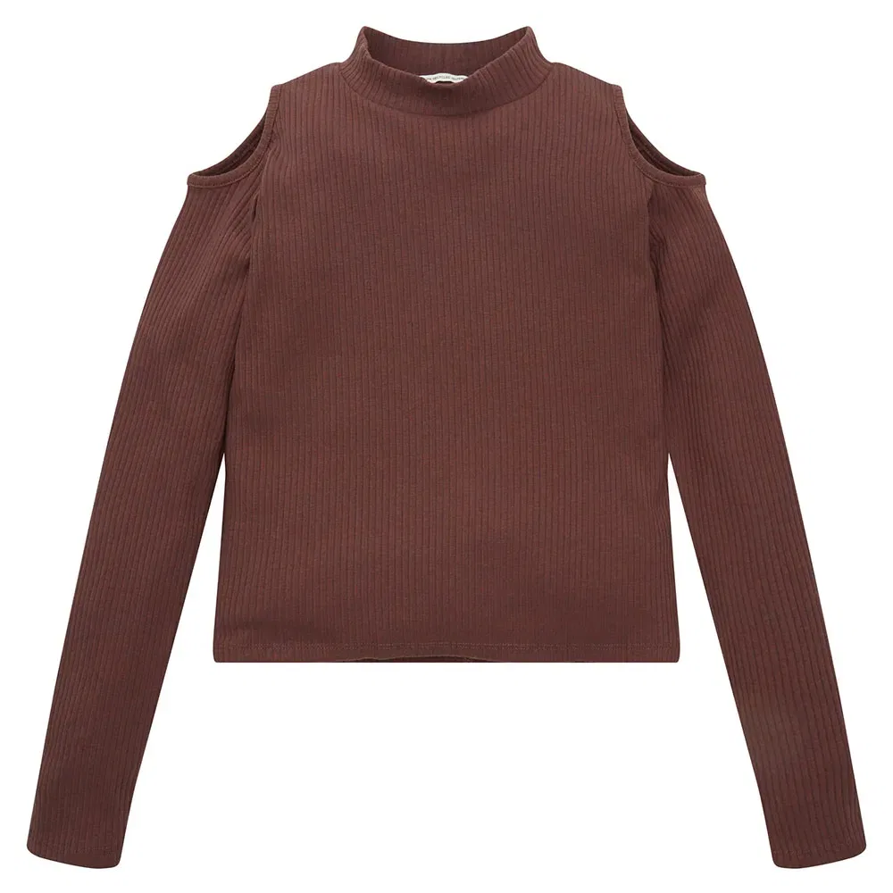 Детская футболка с длинным рукавом Cropped Rib Tom tailor, Brown