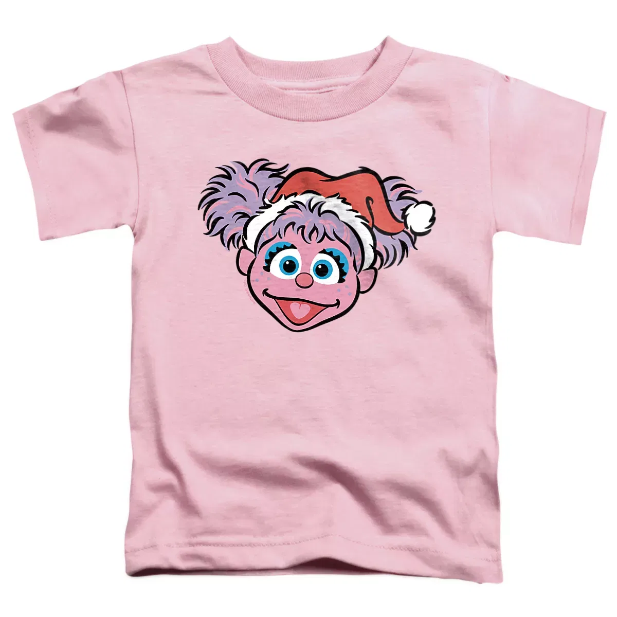 Детская футболка для мальчиков с принтом Sesame Street Christmas Santa Hat Abby Cadabby Face, Sesame Street, Pink