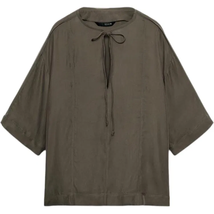 Женская рубашка с V-образным вырезом ZW Shirts, ZARA, Gray