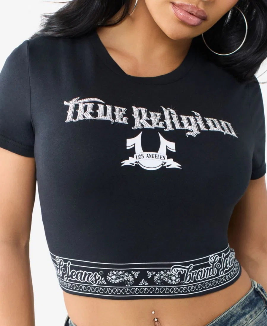Топ-бандо с принтом Crystal Bandeau True Religion, Jet Black — фото 4
