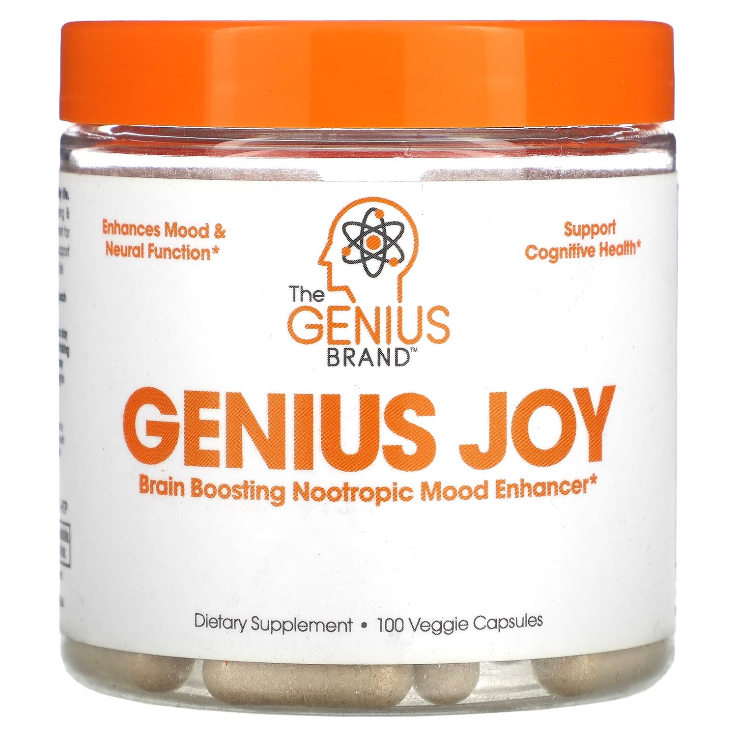 

Добавка The Genius and Genius Mushrooms Genius Joy, 100 растительных капсул