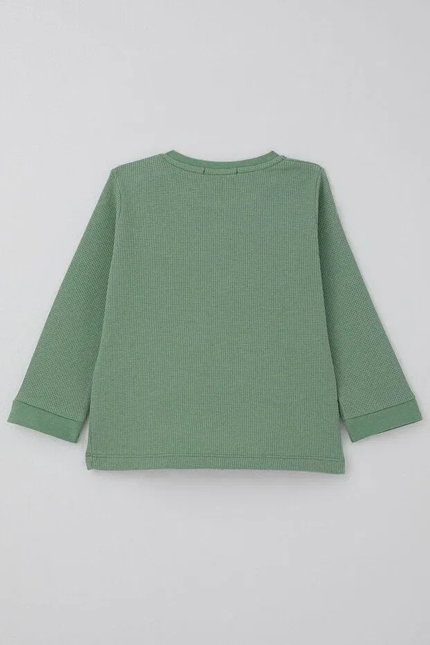 Детский комплект спортивного костюма для мальчиков с принтом Puppy Embroidery Breeze, Mint Green — фото 4