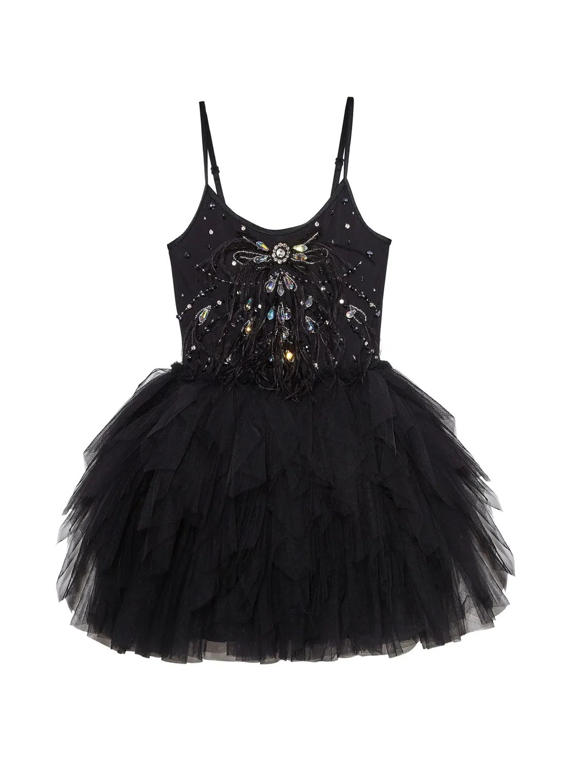 Мини-платье Black Swan с многоярусной юбкой-пачкой Tutu Du Monde, черный