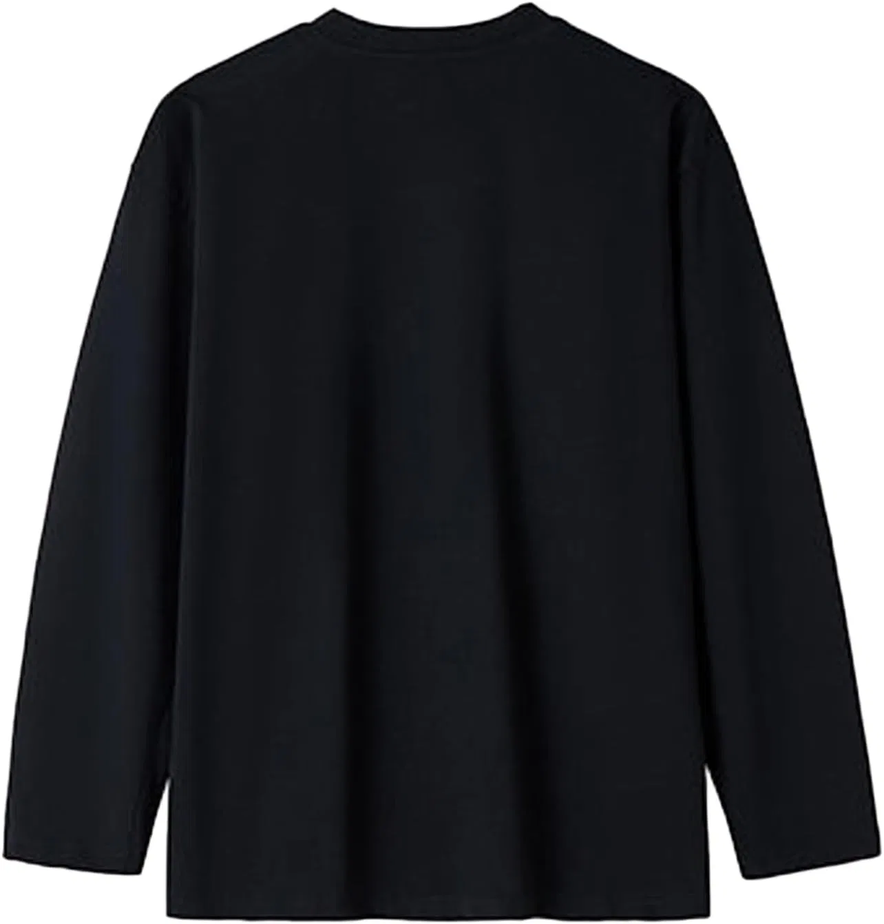 Мужская свободная футболка с длинным рукавом, Black — фото 3