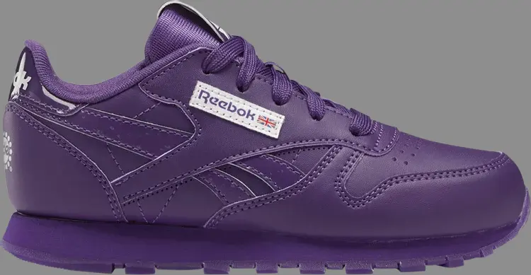 

Кроссовки popsicle x classic leather little kid 'purple emperor' Reebok, фиолетовый
