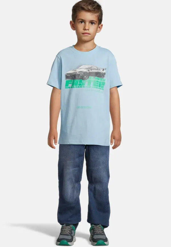 Комплект из 3 футболок с коротким рукавом Teddy Car Graffiti Print, Urban Classics, White, Baltic Blue, белый/черный/синий — фото 4