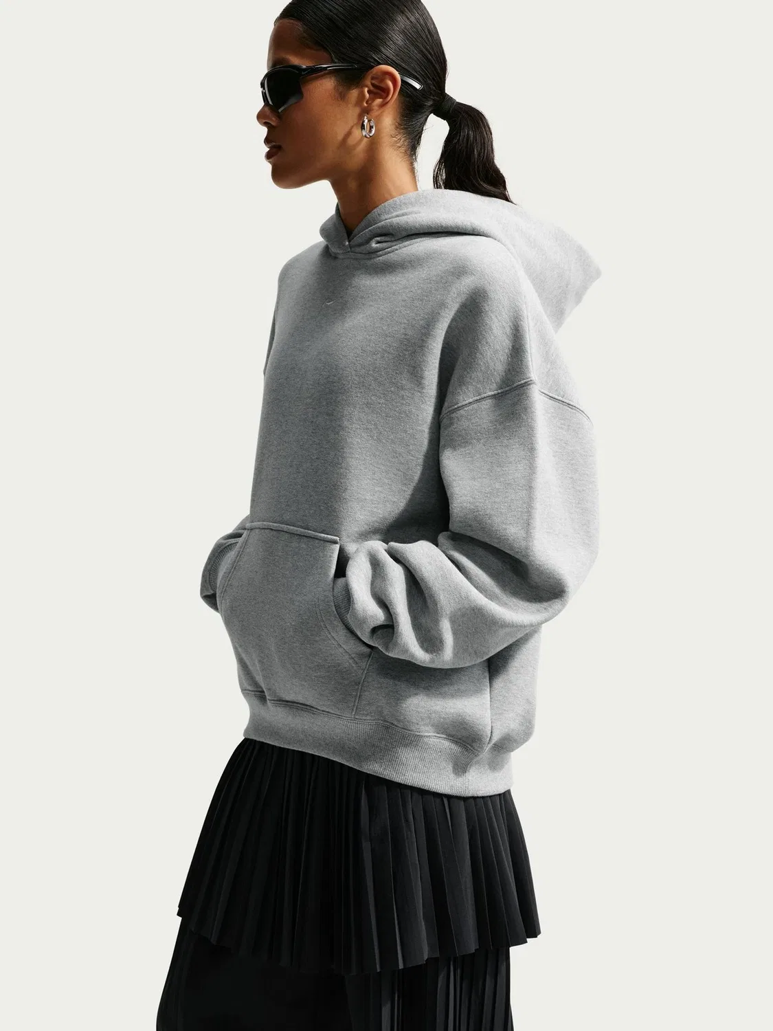 Худи свободного кроя, оверсайз Nike, серый — фото 4
