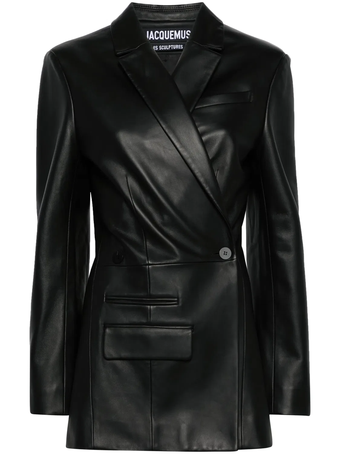 Кожаный блейзер La Veste Tibau Cuir Jacquemus, черный
