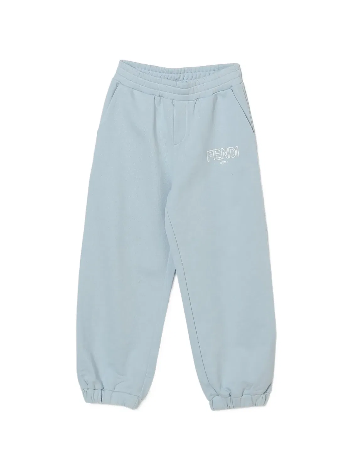 Спортивные брюки с вышитым логотипом Fendi Kids, синий