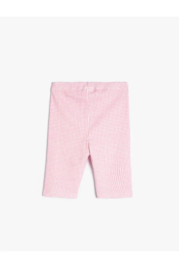 Детские леггинсы для девочек хлопковые Basics Koton, Pink Plaid — фото 2