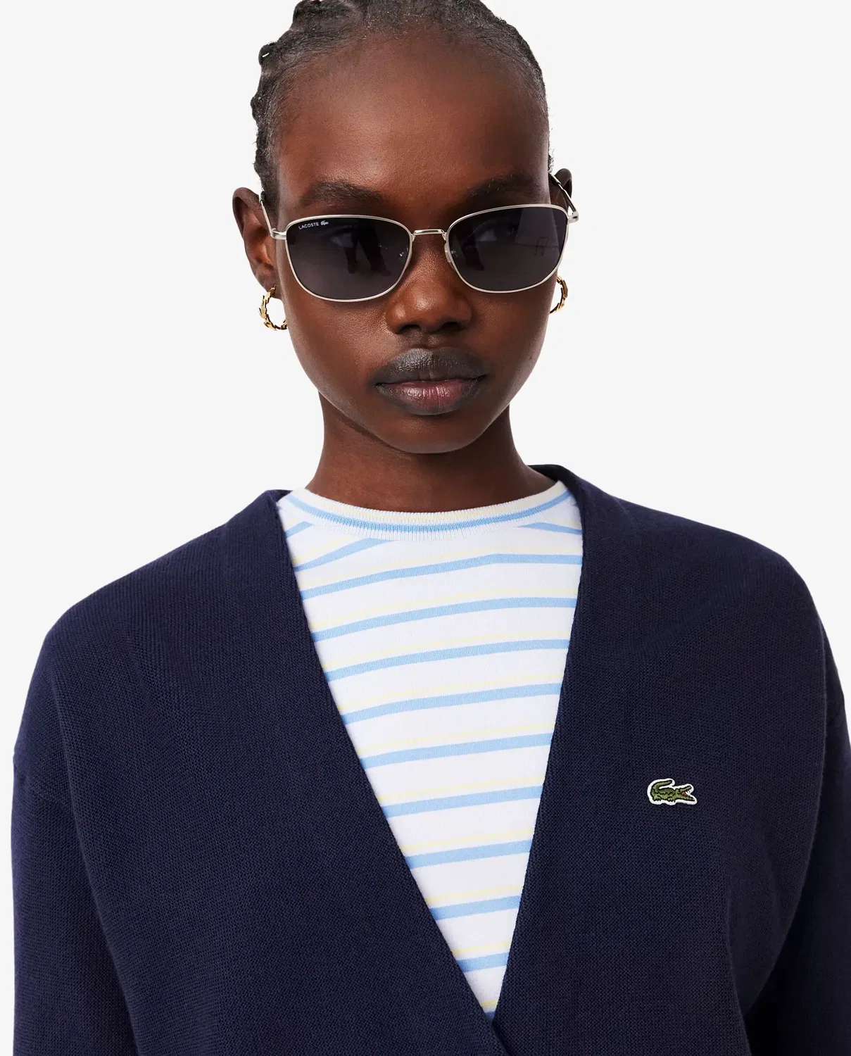 Кардиган женский Lacoste Azul Marino с V-образным вырезом — фото 3