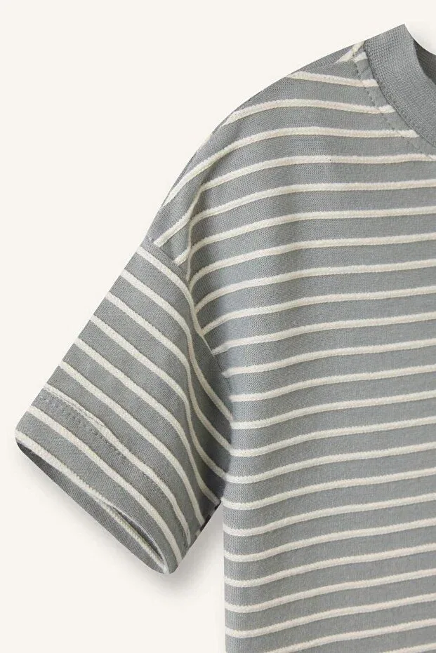 Детская футболка для мальчиков хлопковая Regular fit short sleeve t-shirt baby boy h4802a526sm Defacto, Green Gn1217 — фото 2