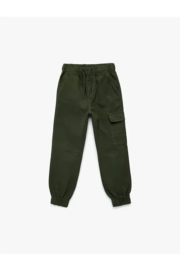 Детские брюки для девочек карго со шнуровкой Beli Lace-Up Cargo Koton, Khaki