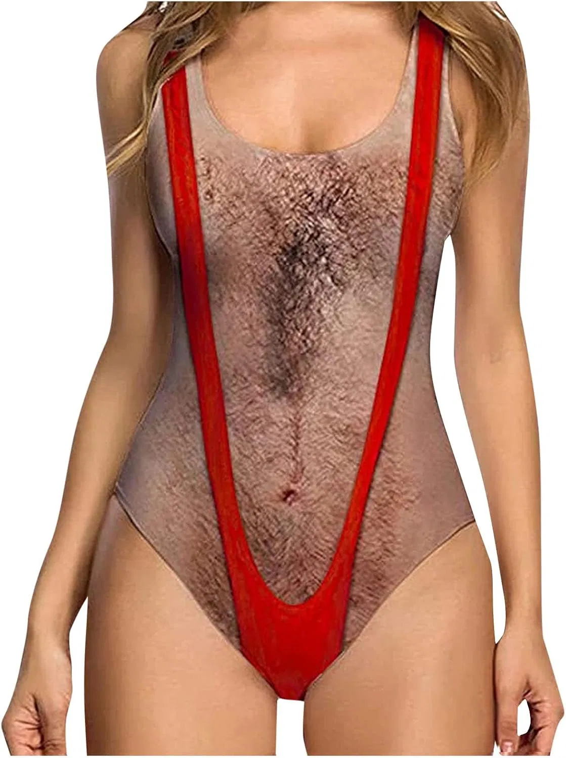 Женский цельный купальник с принтом Funny Swimsuits, Red