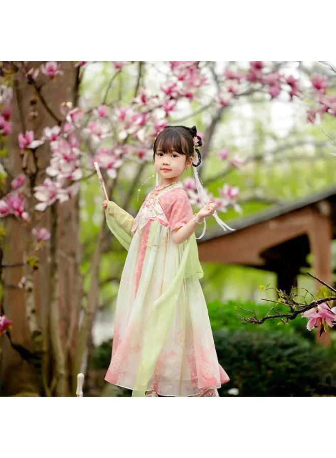 Платье-туника с коротким рукавом Hanfu Weiyang Cute, розовый — фото 4