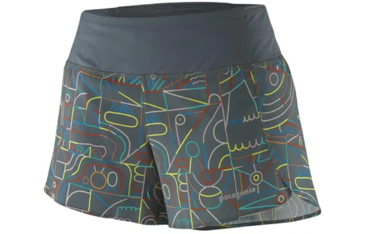 Женские шорты для бега с принтом Strider Pro Patagonia, Nouveau Green