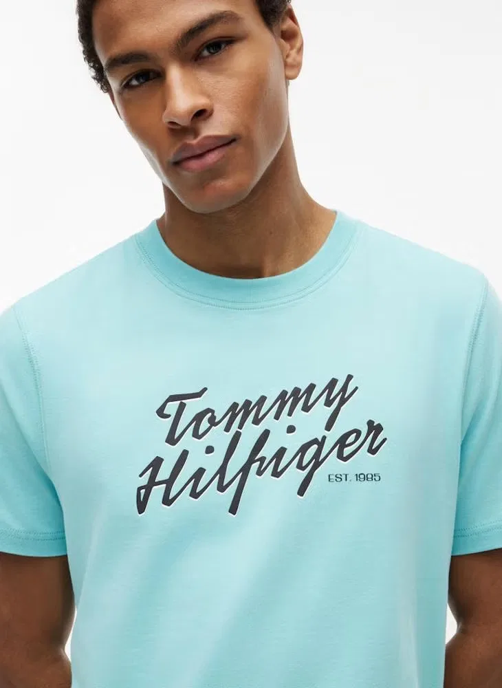 Футболка с принтом логотипа Tommy Hilfiger, бирюзовый — фото 3