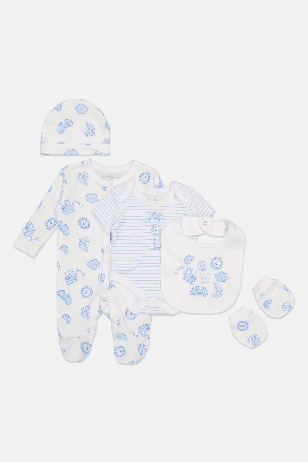 Комплект боди с принтом и слюнявчик 5 предметов Rock-A-Bye Baby Boutique, разноцветный — фото 4