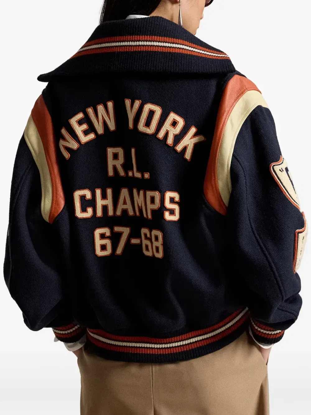 Бомбер с нашивками Polo Ralph Lauren, синий — фото 4