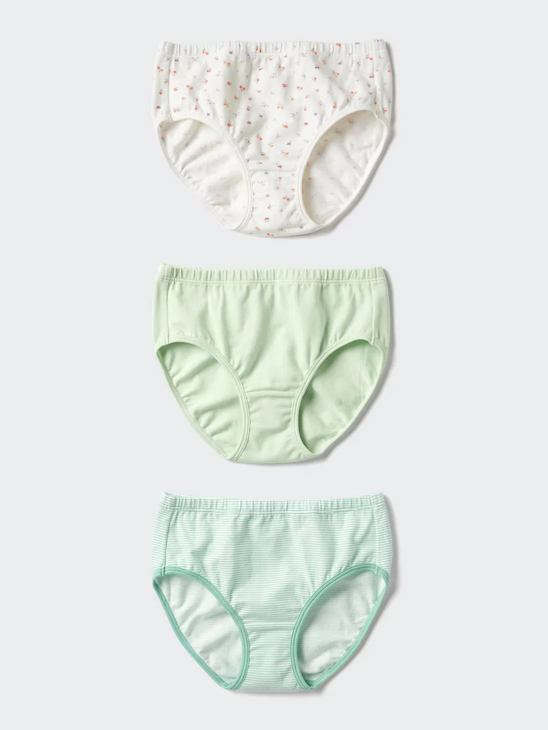 Шорты Uniqlo, детский комплект из трех штук, с цветочным принтом, светло-зеленый — фото 2