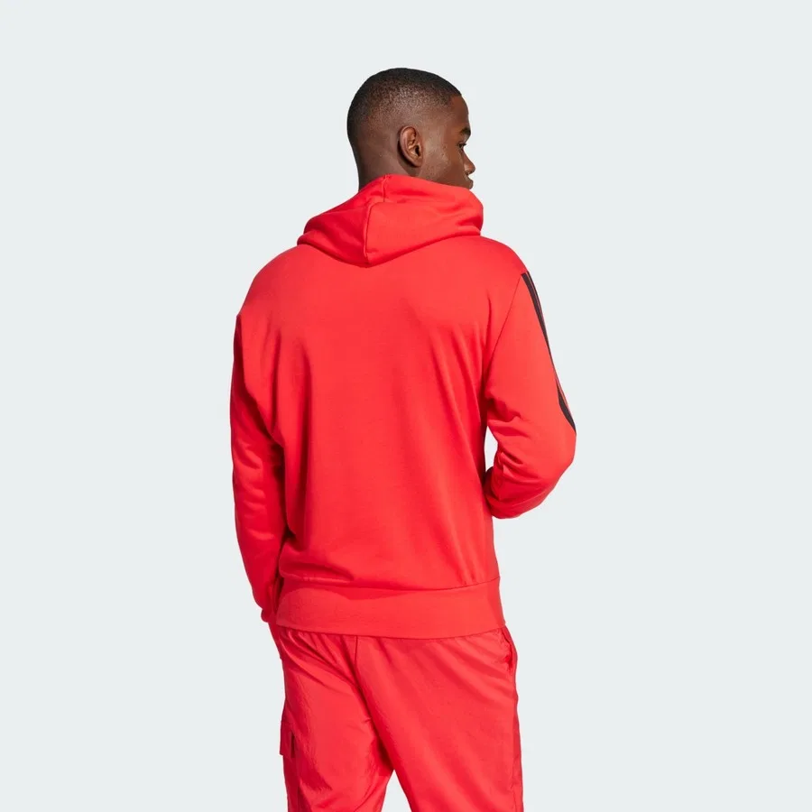 Худи с длинным рукавом и 3 полосками adidas Sportswear Essentials, Красный — фото 2