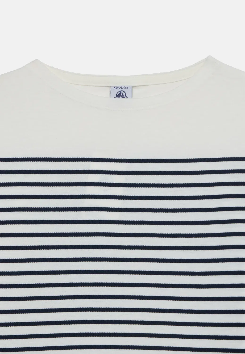 Мариньер - топ с длинными рукавами Petit Bateau, Marshmallow/Smoking — фото 4