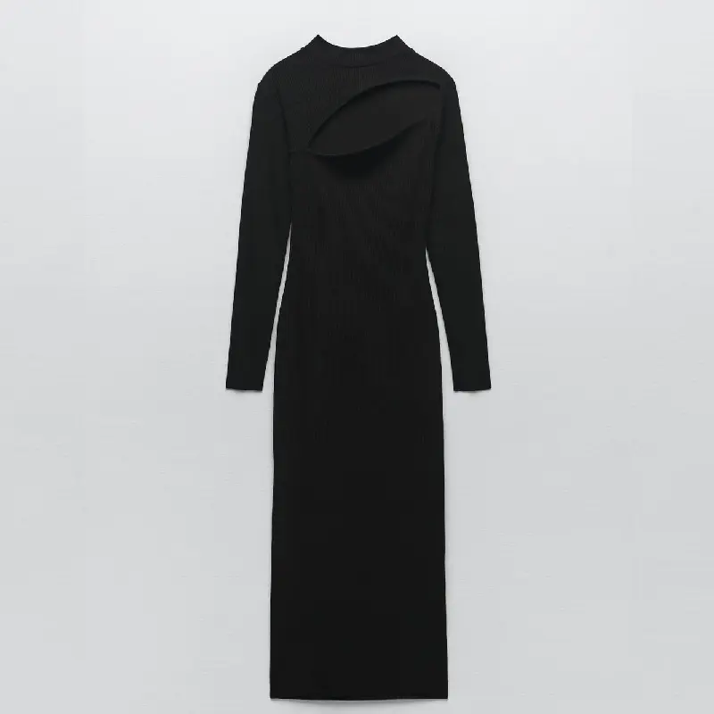 Платье Zara Long With Cut Out Detail, черный