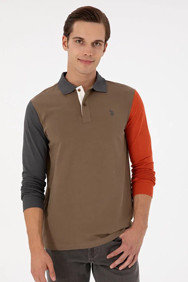 Мужские свитшот с длинным рукавом U.S. Polo Assn., Khaki — фото 3