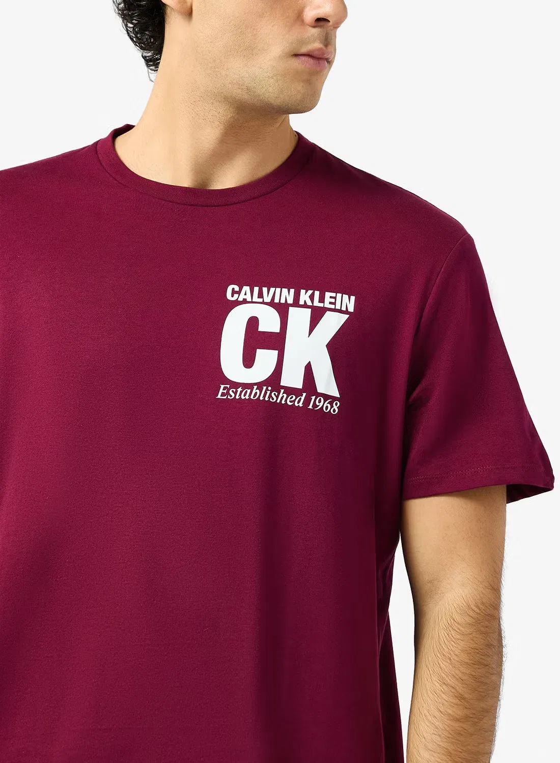 Футболка с принтом Graphic crew neck Calvin Klein, ягодный — фото 3
