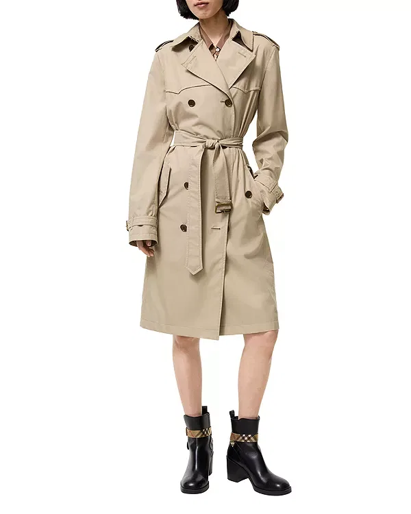 Женское пальто из габардина Foxfield Burberry, Salt Marsh Beige