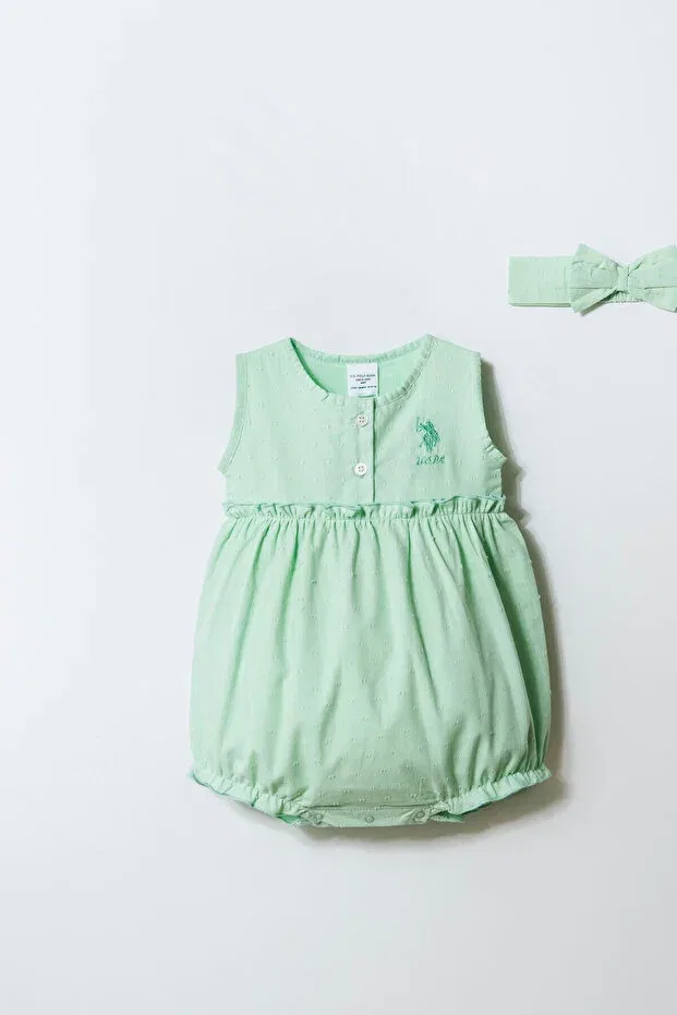 Детский комбинезон для девочек хлопковый U.S. Polo Assn., Green
