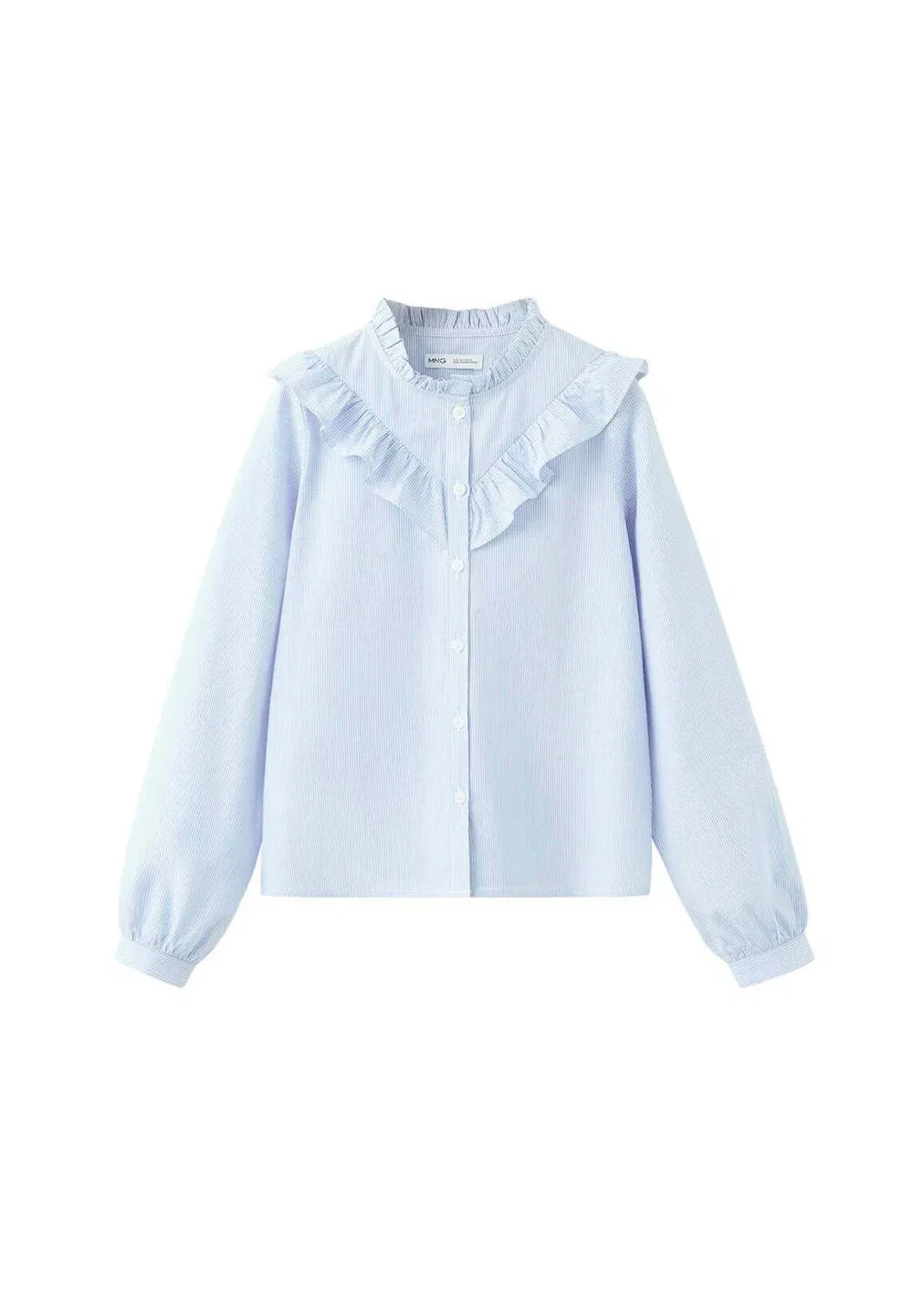 Детская блузка на пуговицах Mango Kids, Blue — фото 3