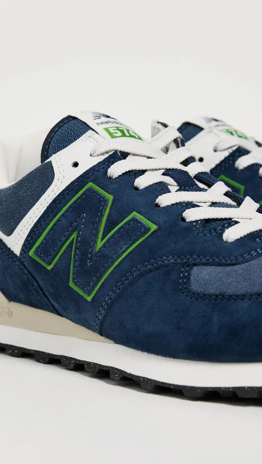Детские кроссовки для мальчиков с закрытой шнуровкой 574 Cm New Balance, Nb Navy — фото 4