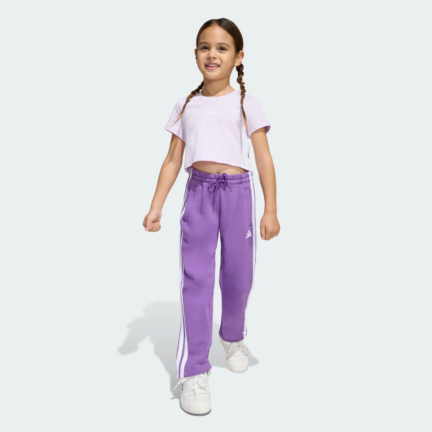 Мужской спортивный комплект с длинным рукавом Essentials Set Adidas, Helllila Weiss — фото 2