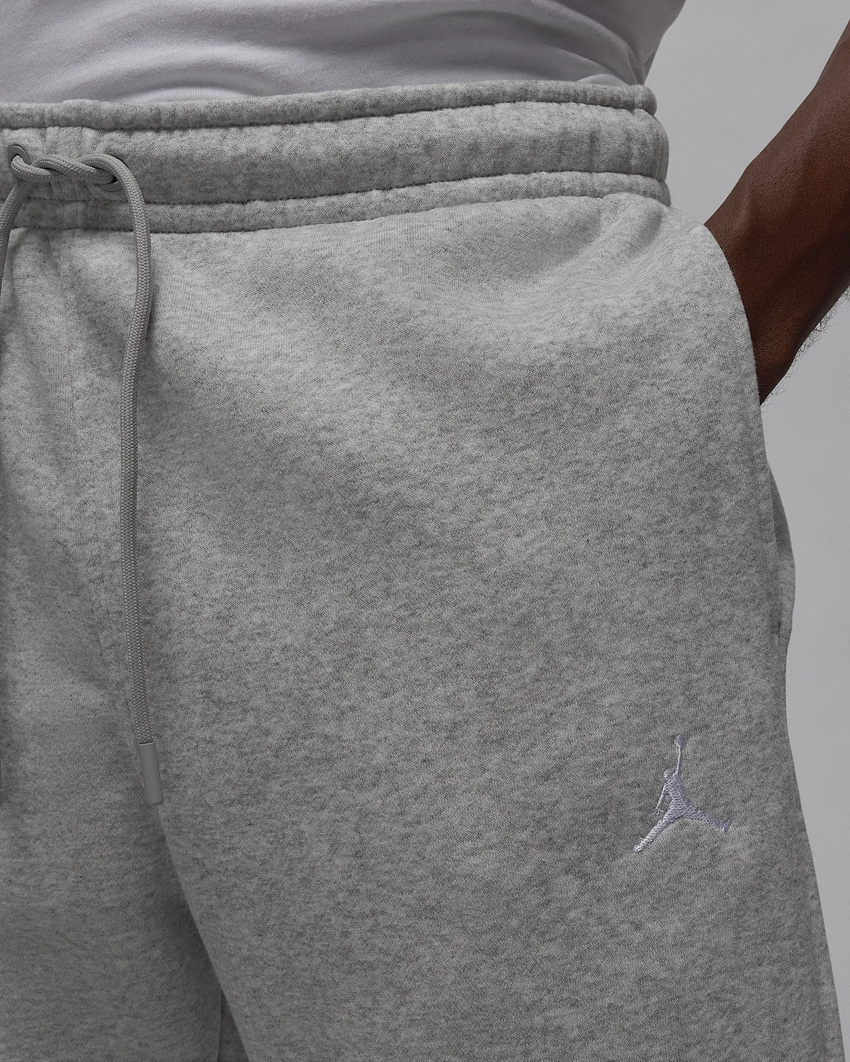 Мужские штаны Jordan Brooklyn Fleece, Grey Heather/White — фото 3