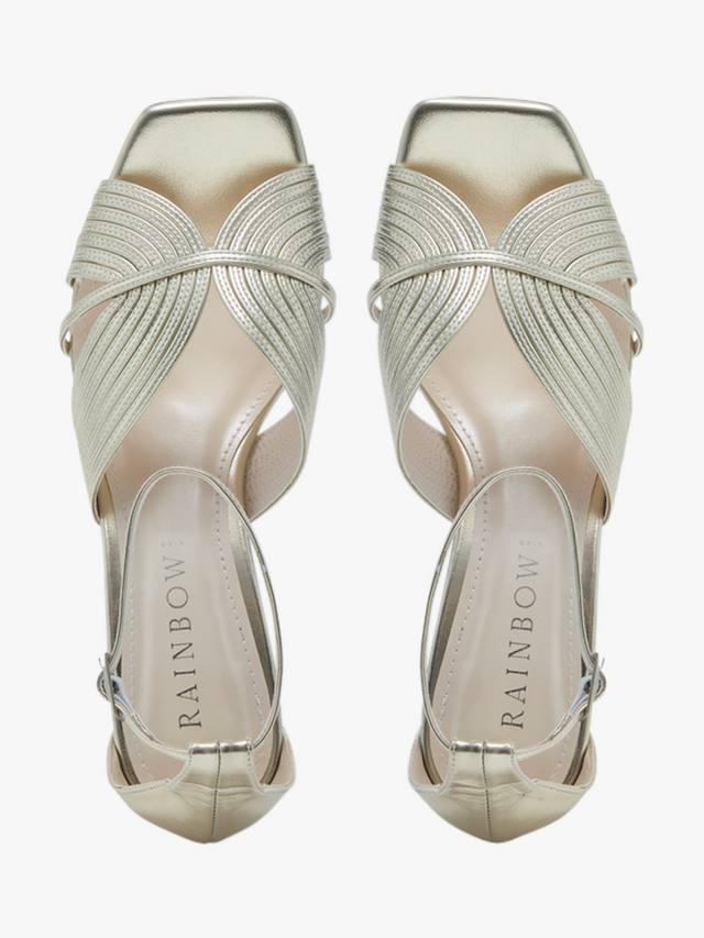 Адина сандалии на устойчивом каблуке с ремешком на щиколотке Rainbow Club, Champagne Metallic — фото 4