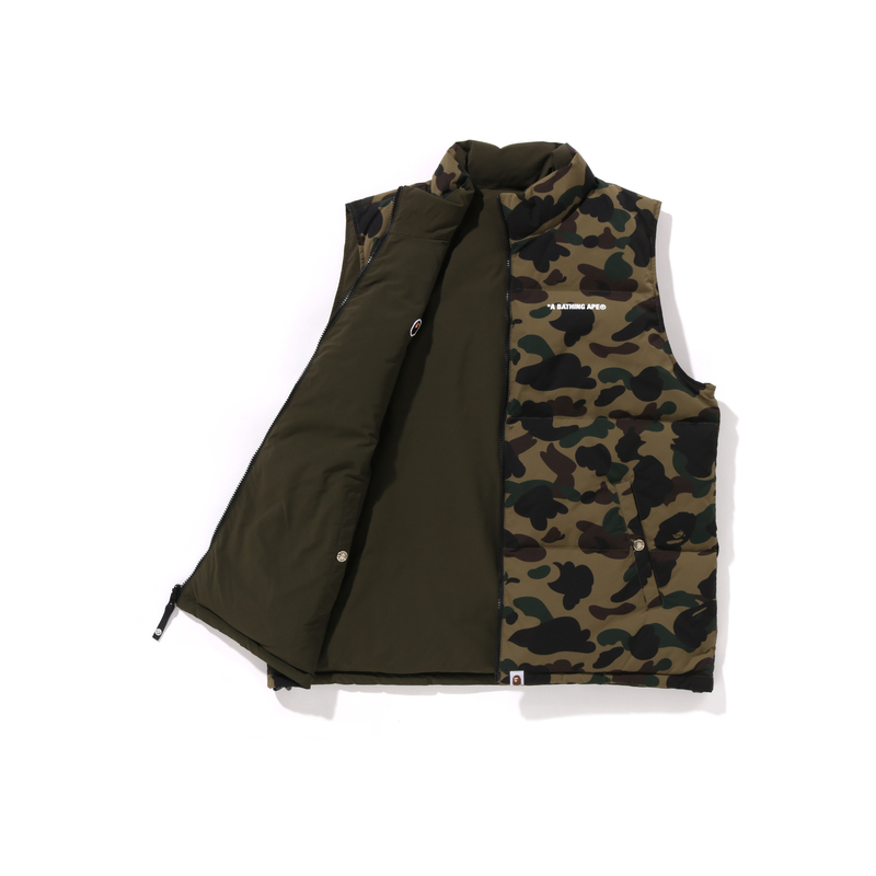 Bape 1st Camo Reversible Down Vest FW24 A BATHING APE, Зеленый GRX — фото 4