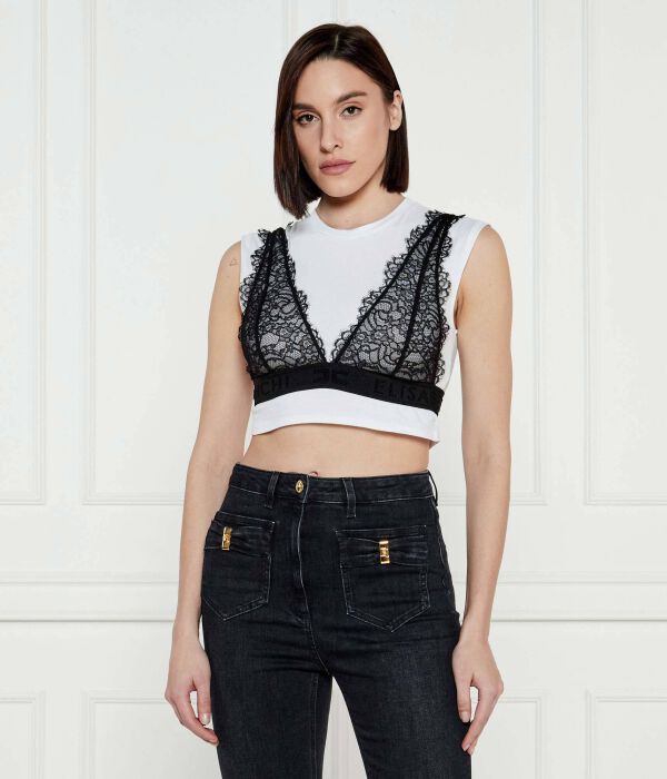 

Футболки Cropped fit Elisabetta Franchi, белый