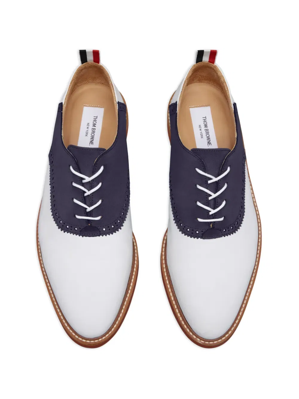 Оксфордские туфли с цветовыми блоками Thom Browne, белый — фото 3