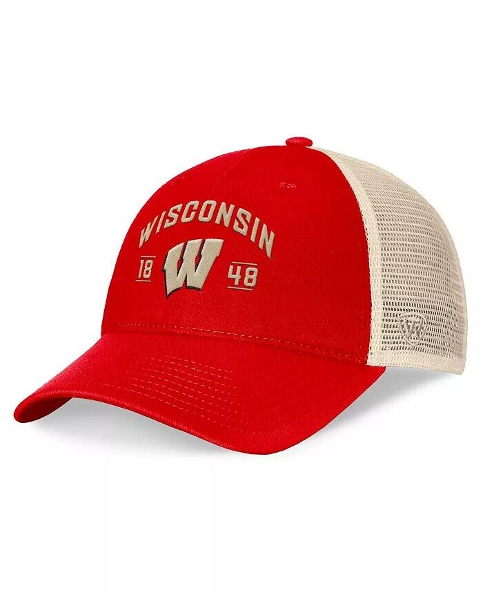

Мужская регулируемая кепка Red Wisconsin Badgers Heritage Waylon Trucker Top Of The World, красный