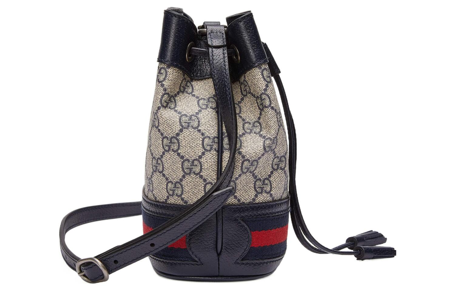 Ophidia Canvas With Leather Trim Ведро Сумка Кроссбоди, Плечевая Сумка Женская GUCCI — фото 4
