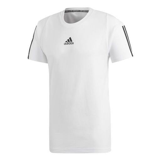 

Футболка adidas Stripe Printing Training Sports Short Sleeve White, белый