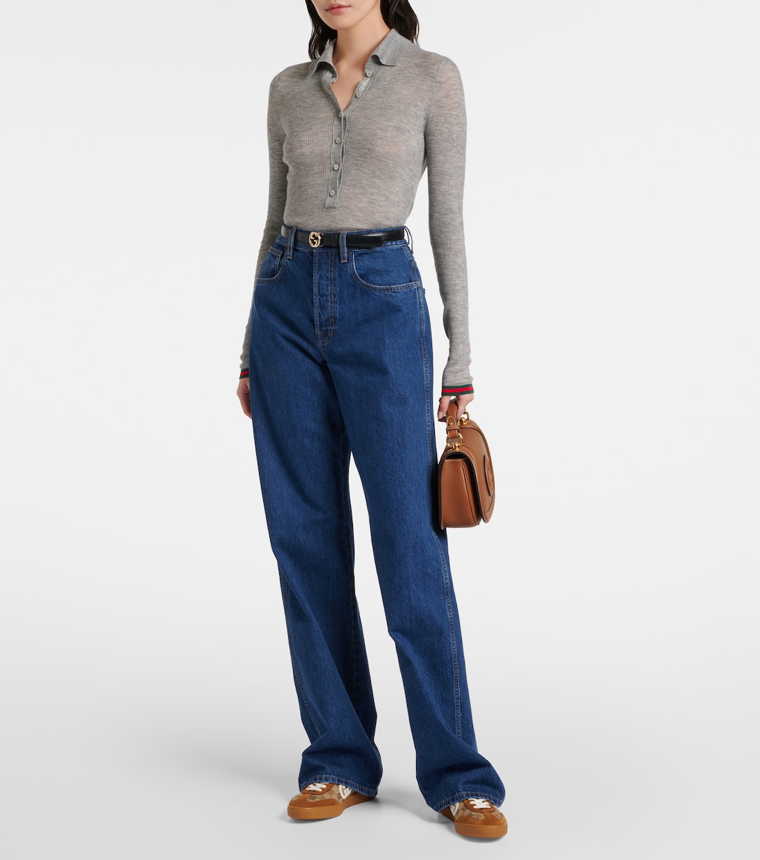 Кроссовки GG Canvas с замшевыми вставками и переплетением Gucci, SU/B-E/SU/O.W/SU/O.W — фото 3
