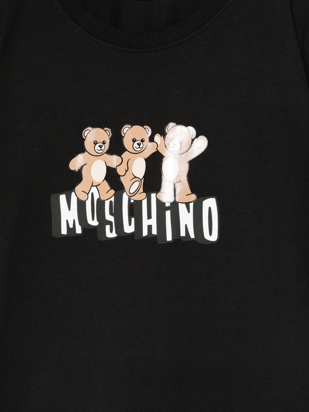 Футболка с изображением мишки Moschino Kids, черный — фото 3