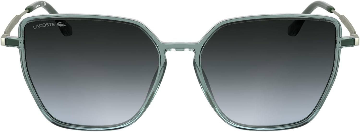 

Lacoste женские L6062s прямоугольные солнцезащитные очки, Transparent Azure