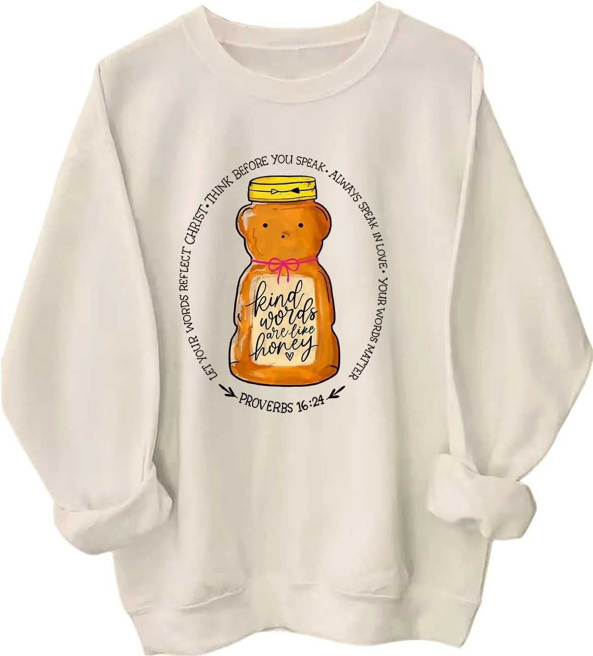 

Толстовка с милым медвежонком и надписью "Kind Words Are Like Honey" Batclock