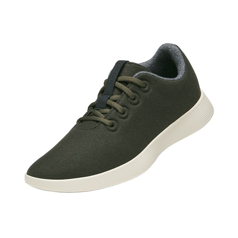 Allbirds Wool Runner NZ Легкие низкие повседневные кроссовки для мужчин "Черный лес" — фото 2